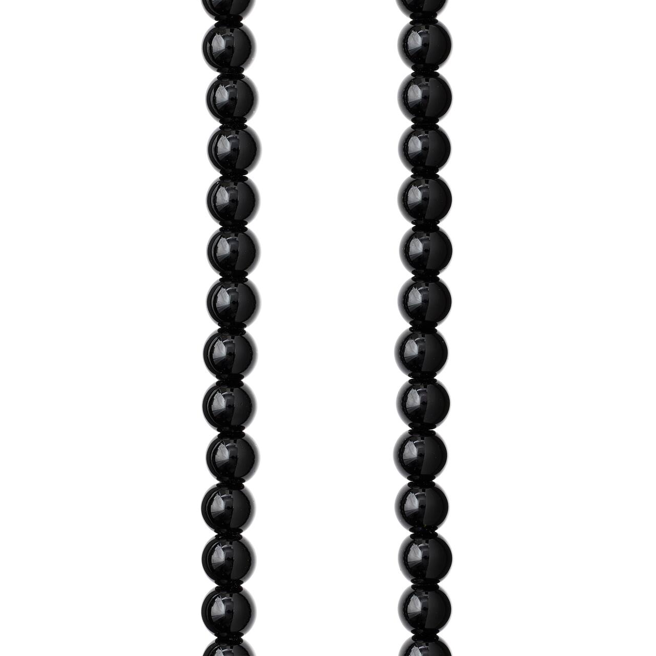 12 Pack: Black Jasper Round Beads, 6mm by Bead Landing™